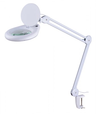 Лампа-лупа LED 14W (60 диодов), 5 диоптрий, размер линзы 12,7см, на струбцине, 9005LED - фото 9244